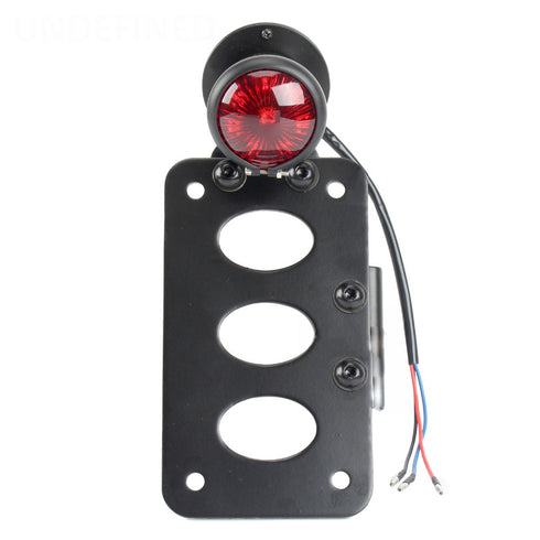 Stop Calavera para moto trasero con portaplaca Mica roja Circular